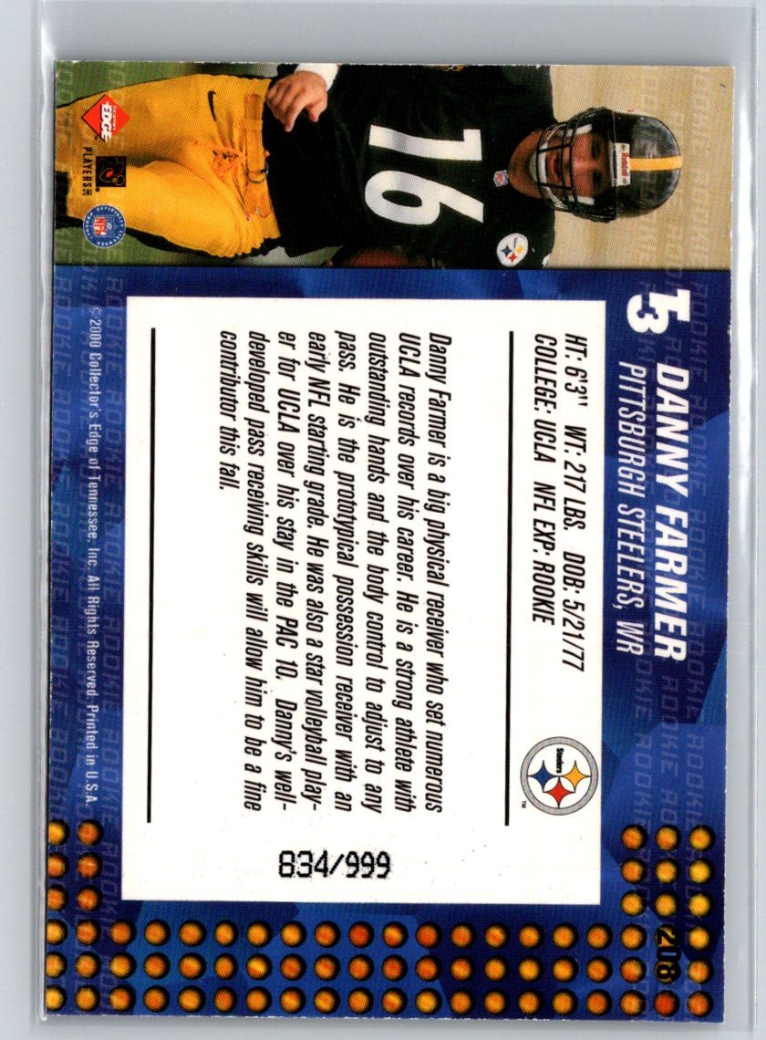 2000 Collector's Edge T3 #208 Danny Farmer #/999 Q51