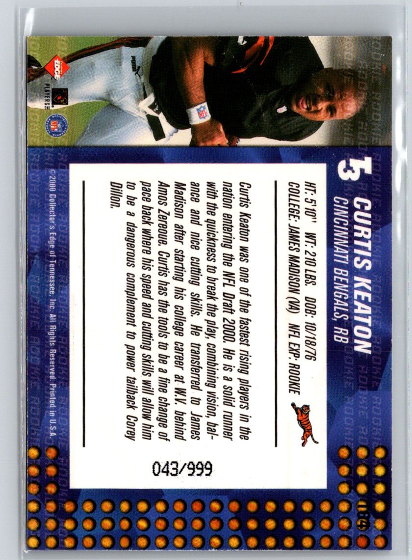 2000 Collector's Edge T3 #164 Curtis Keaton #/999 Q52