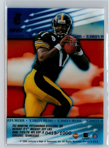 2000 Collector's Edge T3 #HF27 Tee Martin Heir Force #/1000 Q52