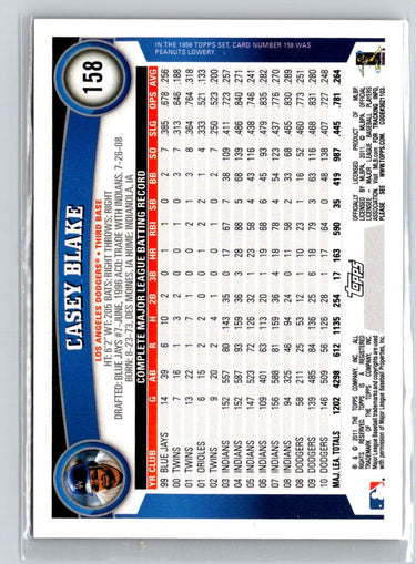 2011 Topps #158 Casey Blake Black Border Q53