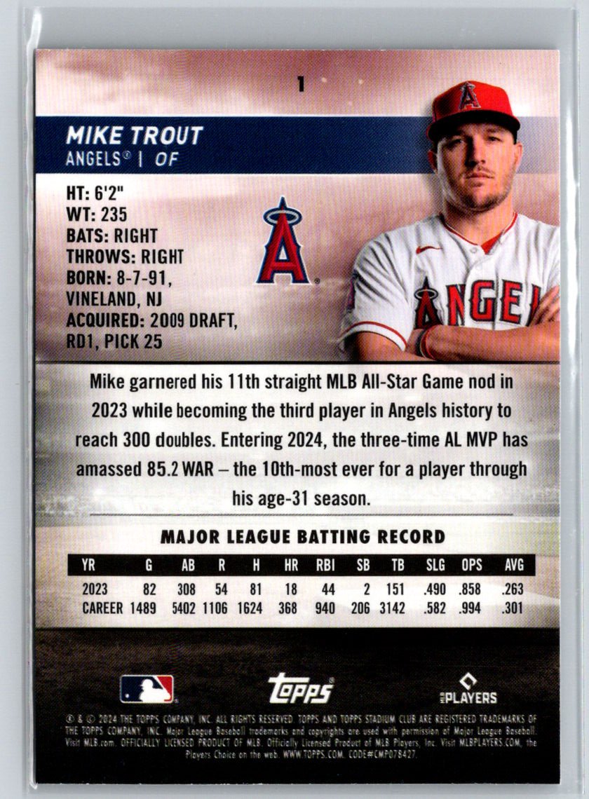 2024 Stadium Club #1 Mike Trout Q53