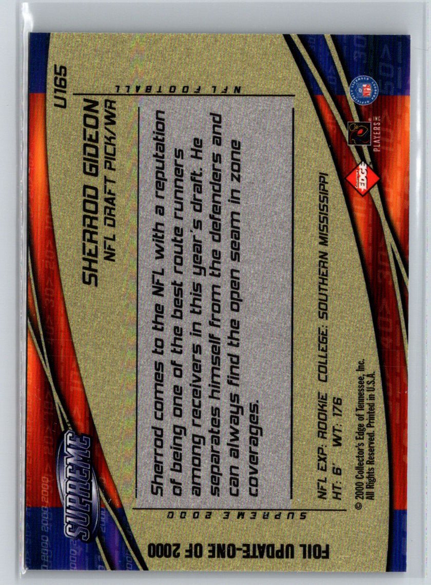 2000 Collector's Edge Supreme #U165 Sherrod Gideon Update Q54
