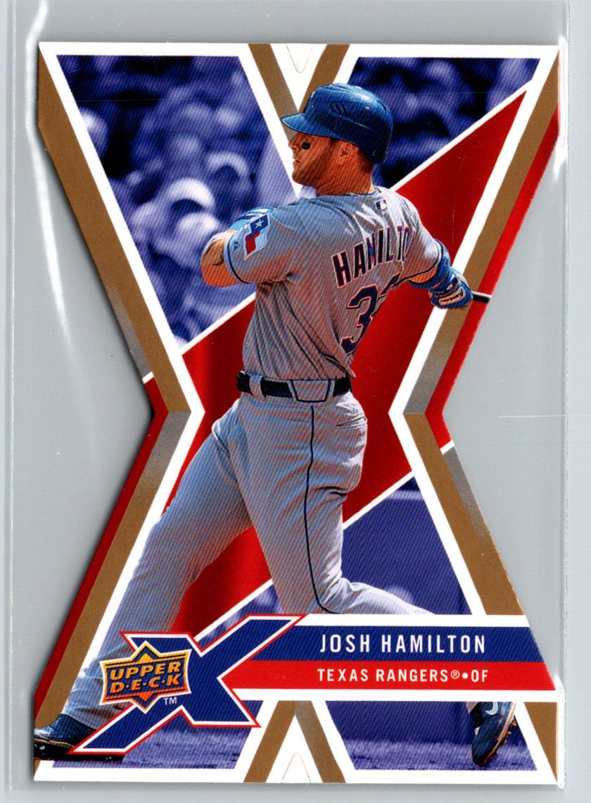 2008 Upper Deck X #95 Josh Hamilton Die Cut Gold Q55