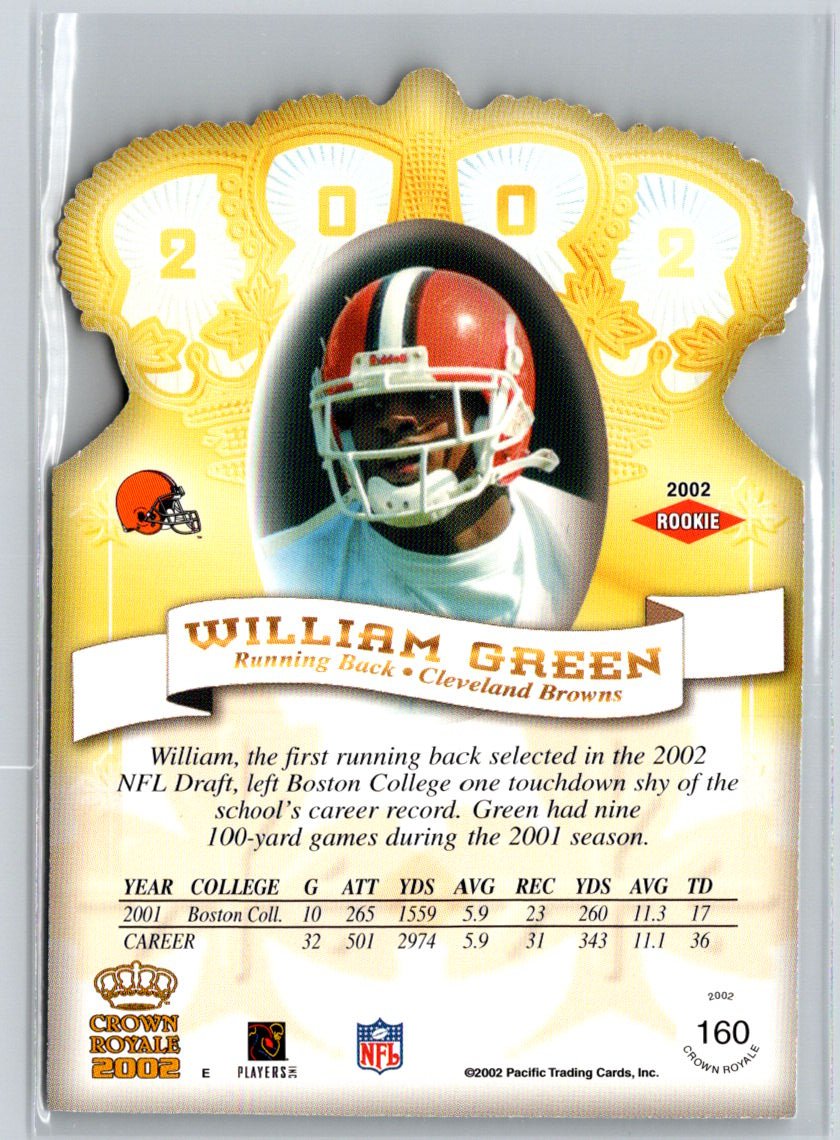 2002 Pacific Crown Royale #160 William Green Q55
