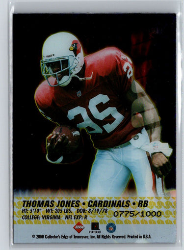 2000 Collector's Edge T3 #151 Thomas Jones Gold Rookies #/1000 Q56