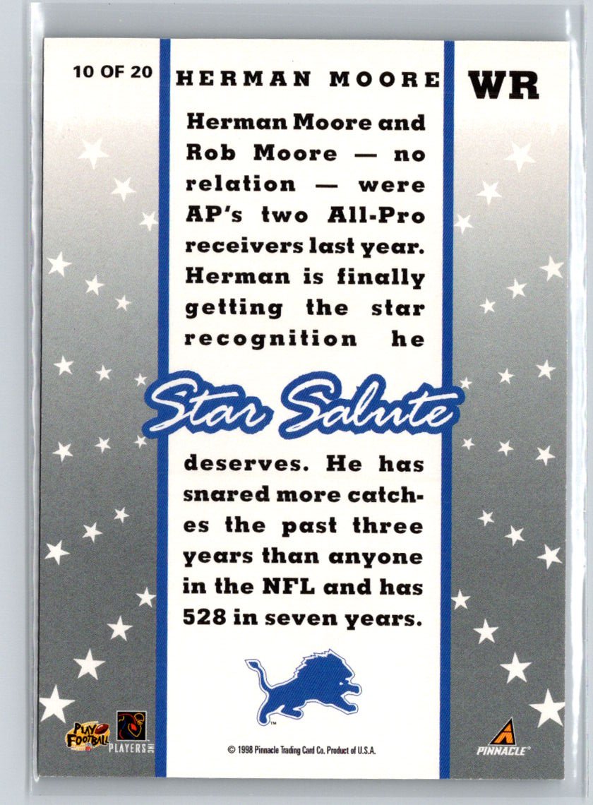 1998 Score Star Salute #10 Herman Moore Q57 Silver