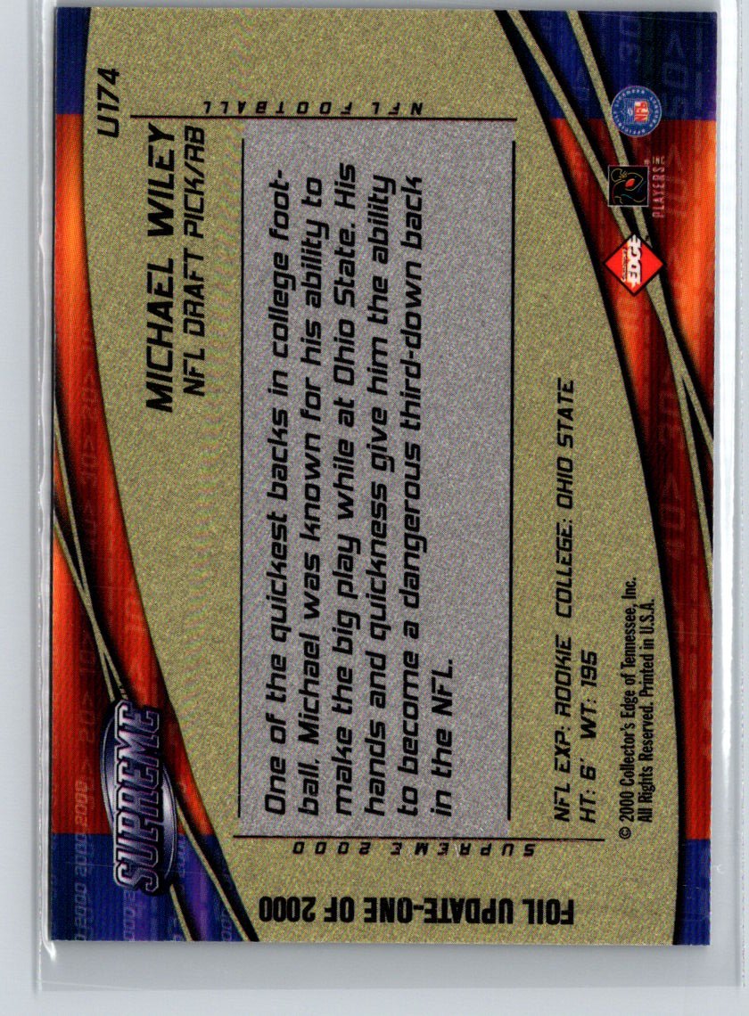 2000 Collector's Edge Supreme #U174 Michael Wiley Update Q57