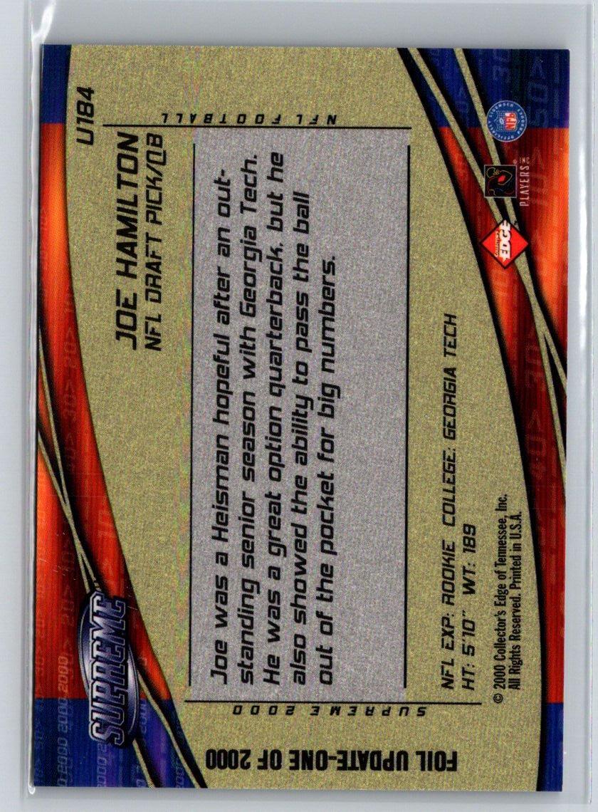 2000 Collector's Edge Supreme #U184 Joe Hamilton Update Q57