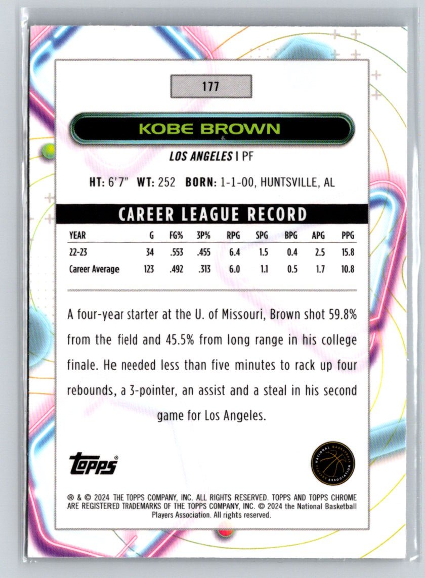 2023-24 Topps Chrome Cosmic #177 Kobe Brown Q59
