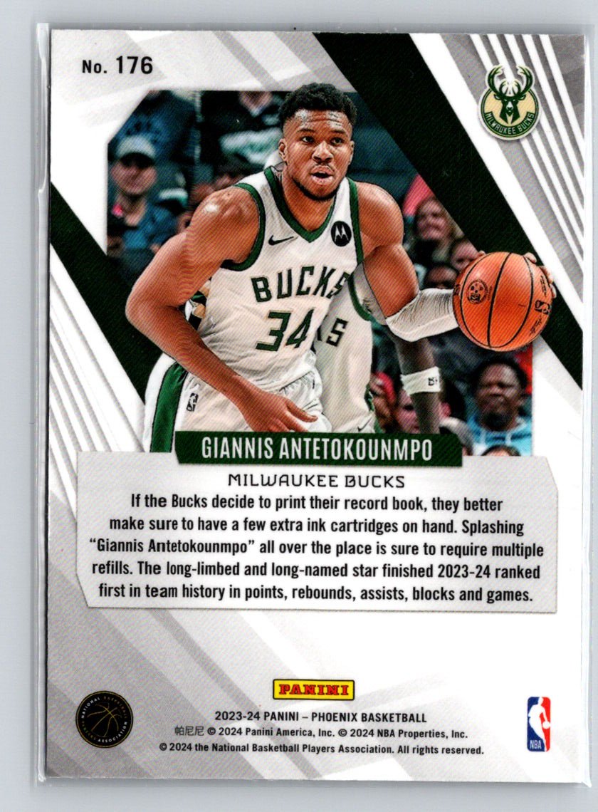 2023-24 Panini Phoenix #176 Giannis Antetokounmpo Phoenix Red Ice Q59