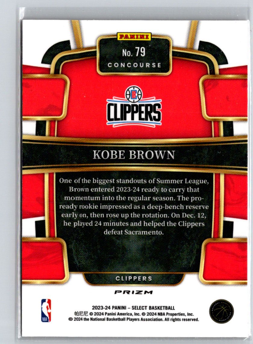 2023-24 Panini Select #79 Kobe Brown Orange Flash Prizms Q60