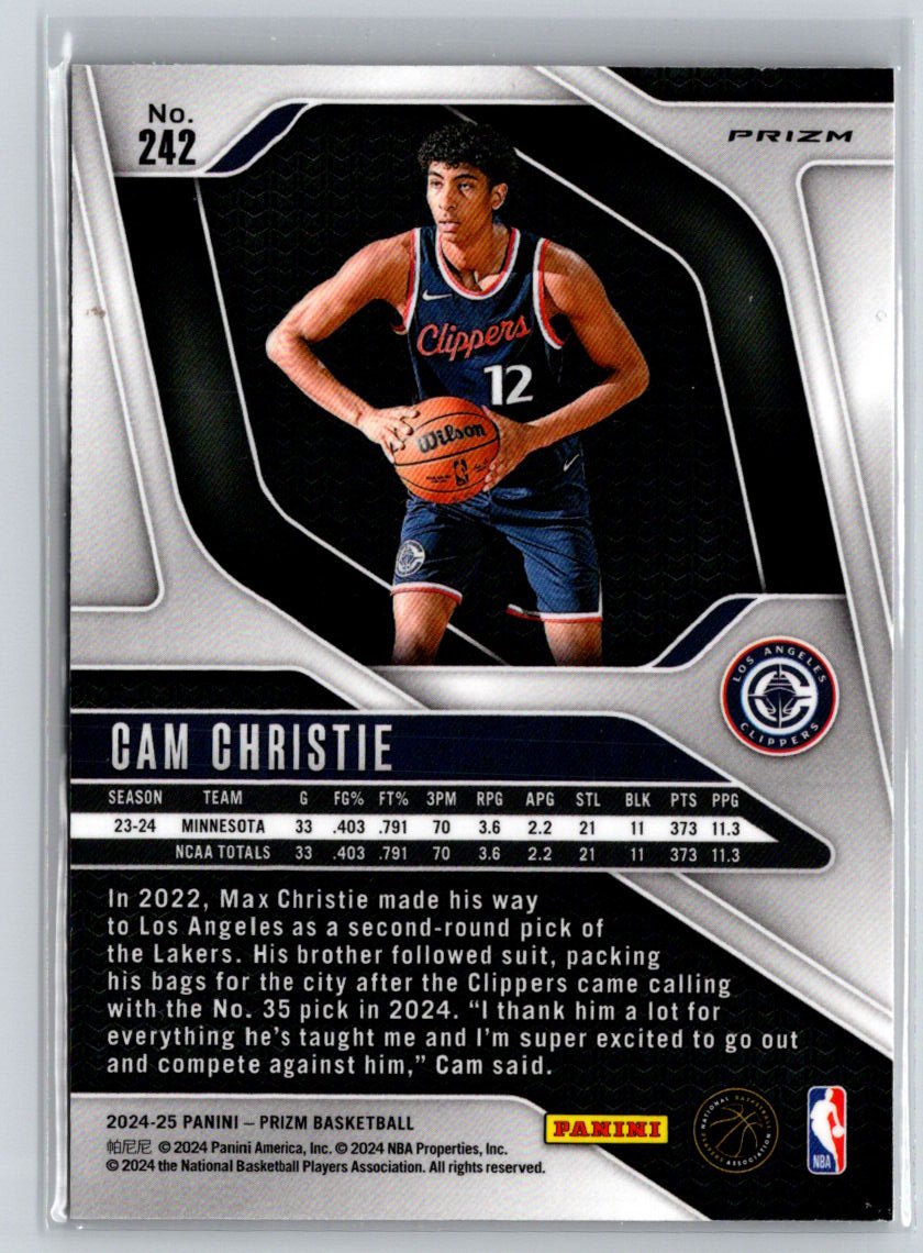 2024-25 Panini Prizm #242 Cam Christie Prizms Red Ice Q60