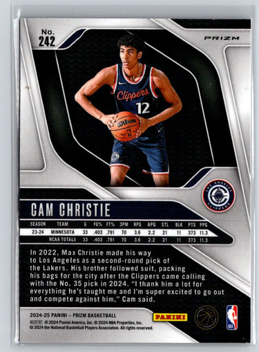 2024-25 Panini Prizm #242 Cam Christie Prizms Red Ice Q60
