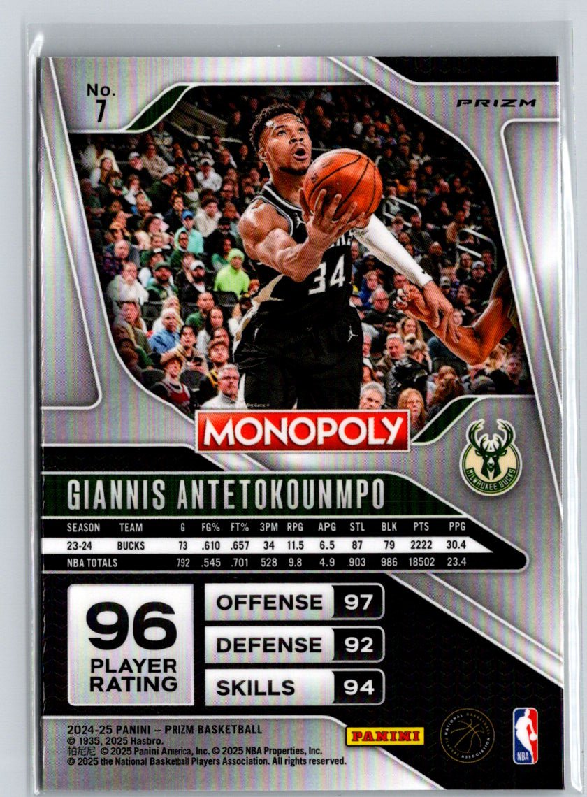 2024-25 Panini Prizm Monopoly #7 Giannis Antetokounmpo Q60