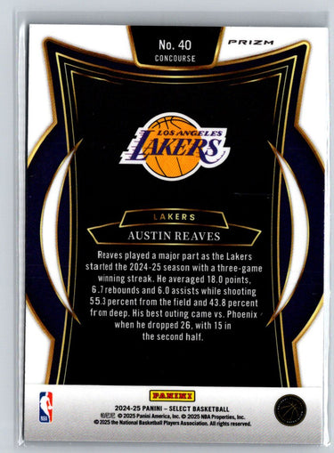 2024-25 Panini Select #40 Austin Reaves Blue Prizm Q60