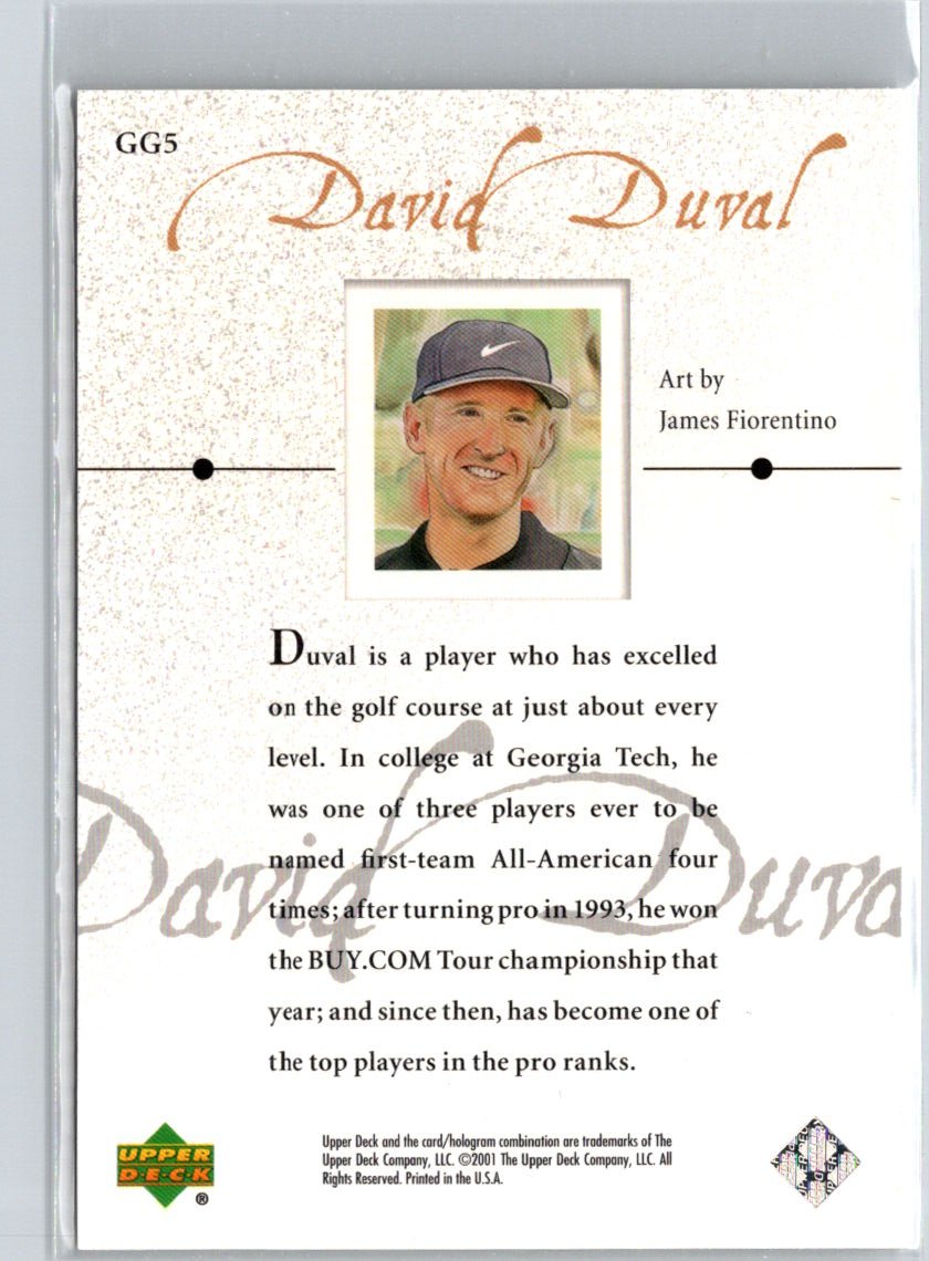 2001 Upper Deck #GG5 David Duval Gallery Q60