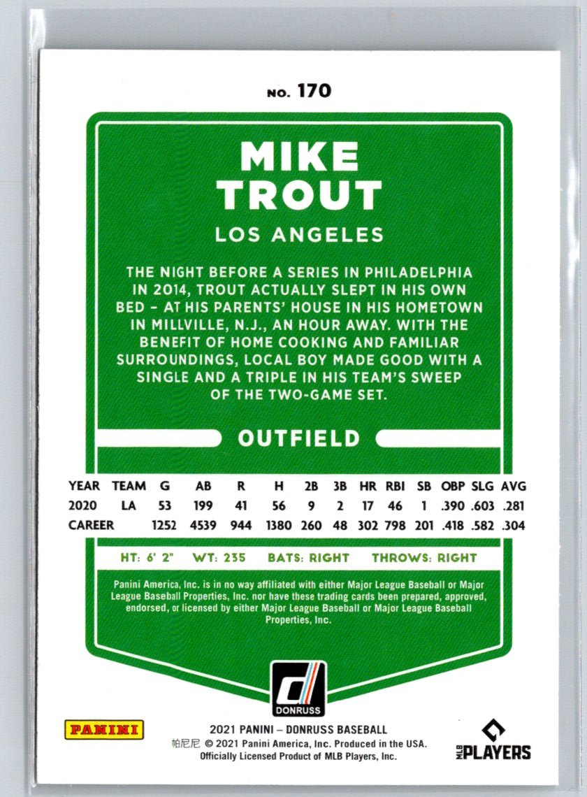 2021 Donruss #170b Mike Trout : Red Sweatshirt Q60