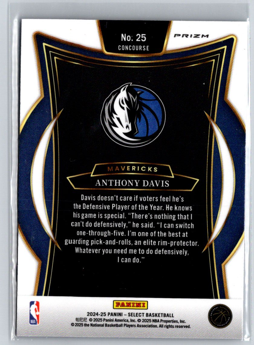 2024-25 Panini Select #25 Anthony Davis Blue (Retail) Q61
