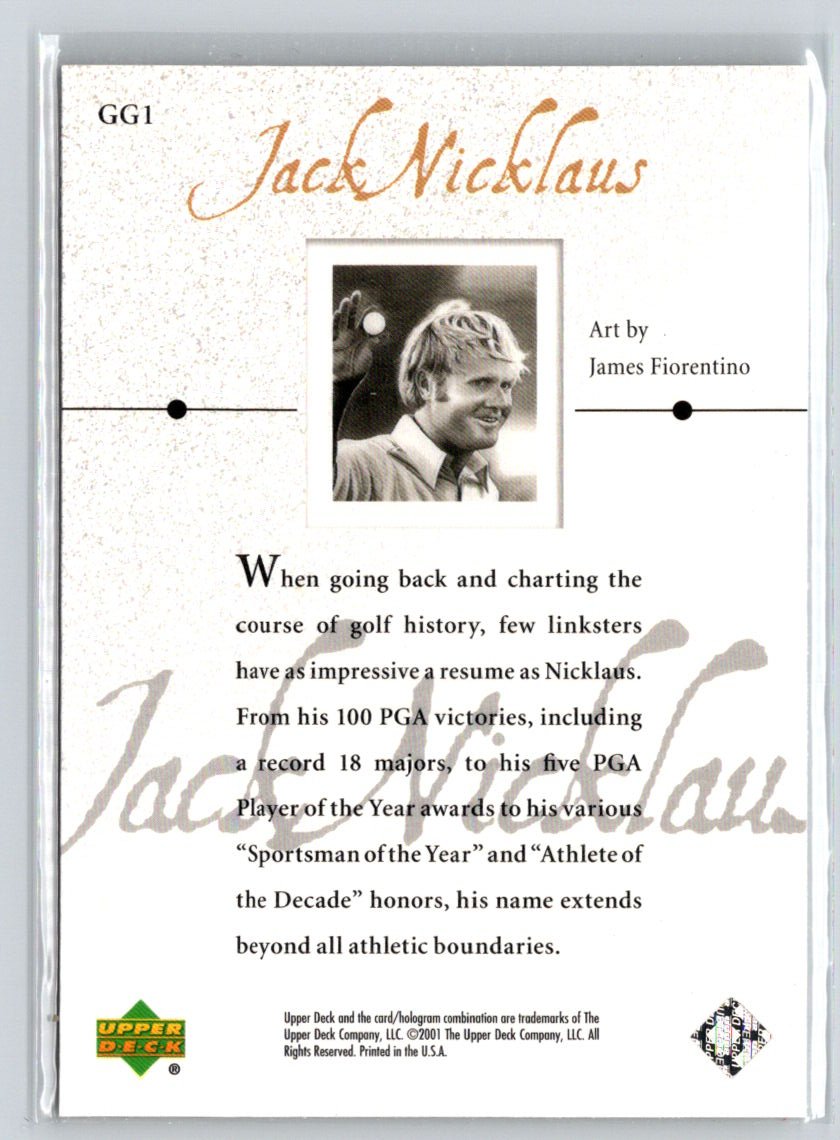 2001 Upper Deck #GG1 Jack Nicklaus Gallery Q61