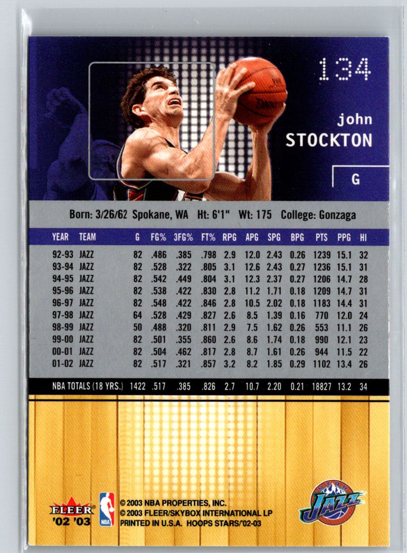 2002-03 Hoops Stars #134 John Stockton Q61