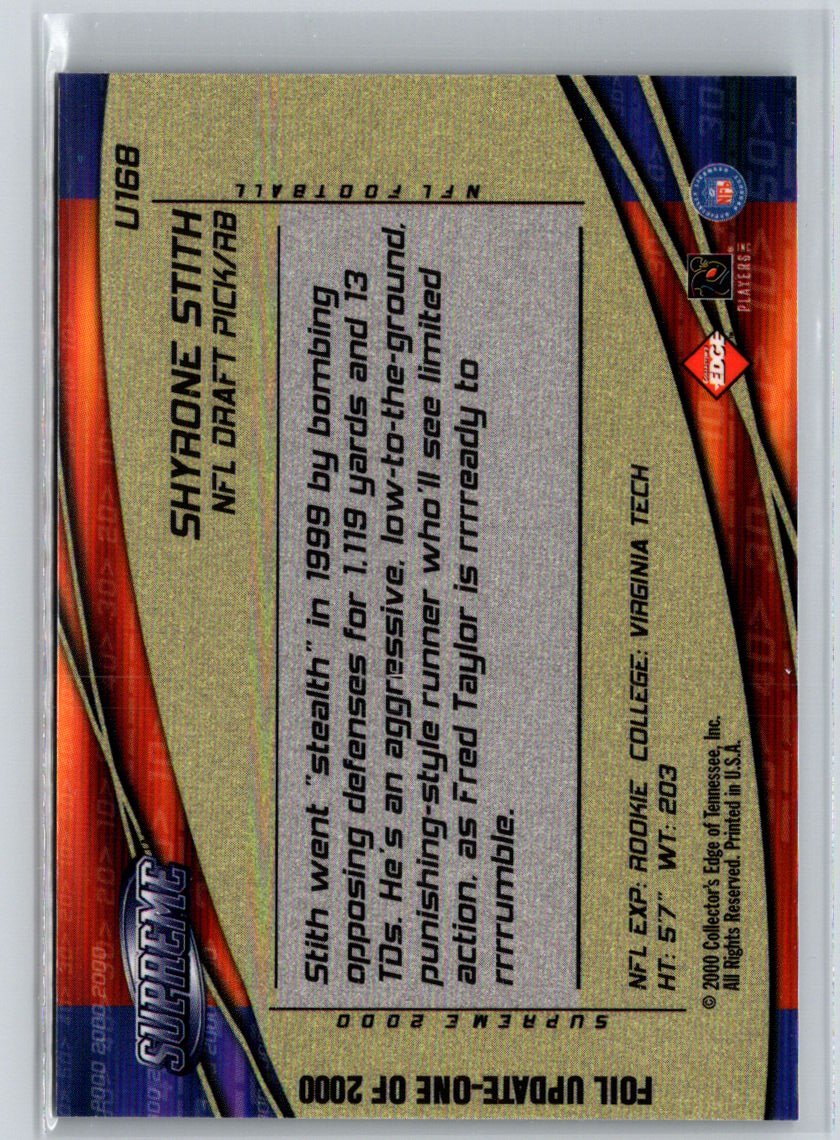 2000 Collector's Edge Supreme #U168 Shyrone Stith Update Foil  #/2000 Q61