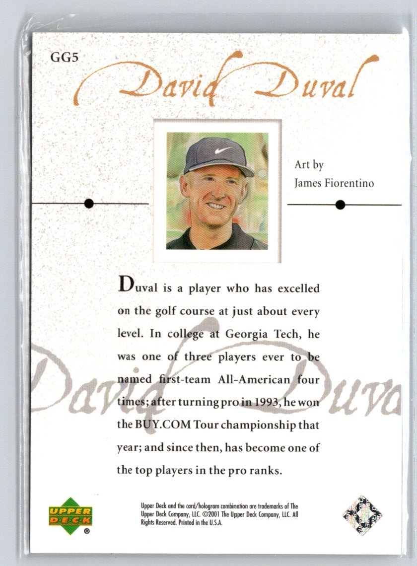 2001 Upper Deck #GG5 David Duval Gallery Q62