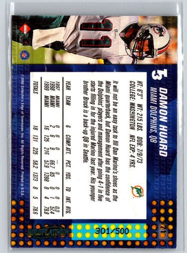 2000 Collector's Edge T3 #71 Damon Huard HoloPlatinum #/500 Q62