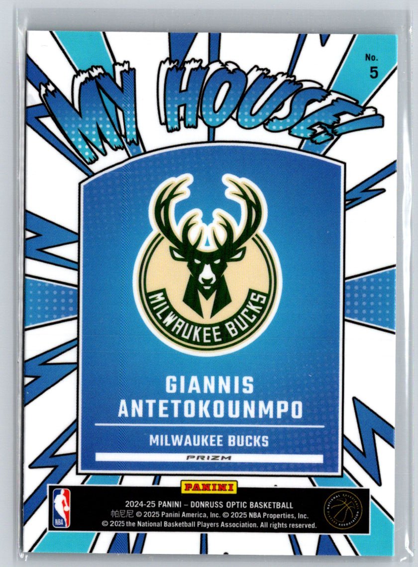 2024-25 Donruss Optic #5 Giannis Antetokounmpo My House Purple Q63