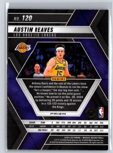 2024-25 Panini Mosaic #120 Austin Reaves Reactive Blue Mosaic Q63