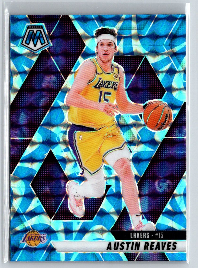 2024-25 Panini Mosaic #120 Austin Reaves Reactive Blue Mosaic Q63