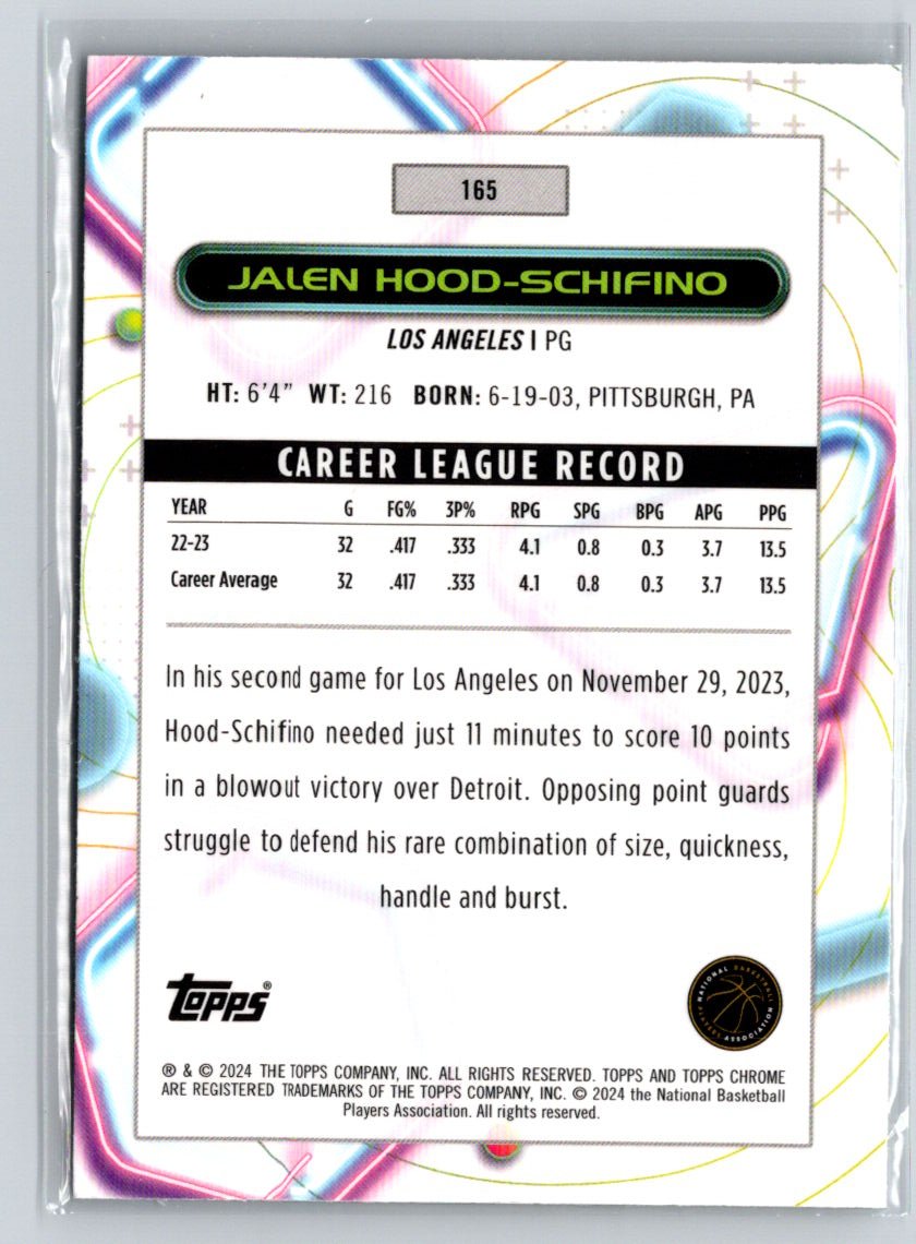 2023-24 Topps Chrome Cosmic #165 Jalen Hood-Schifino Q63