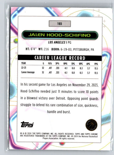 2023-24 Topps Chrome Cosmic #165 Jalen Hood-Schifino Q63