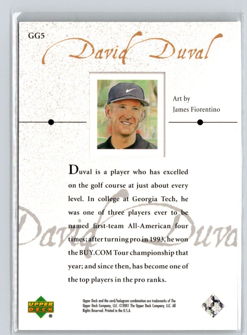 2001 Upper Deck #GG5 David Duval Gallery Q63