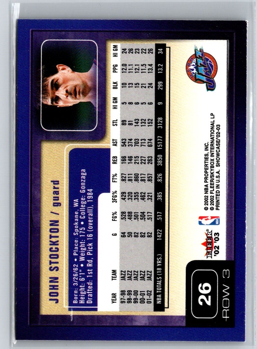 2002-03 Fleer Showcase #26 John Stockton Q63