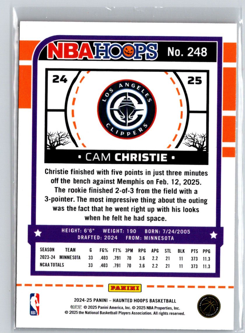 2024-25 Hoops Haunted Hoops #248 Cam Christie Orange Q64