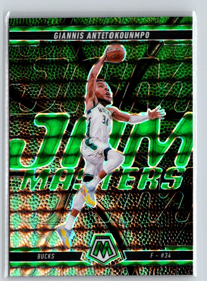 2024-25 Panini Mosaic #14 Giannis Antetokounmpo Jam Masters Mosaic Green Q64