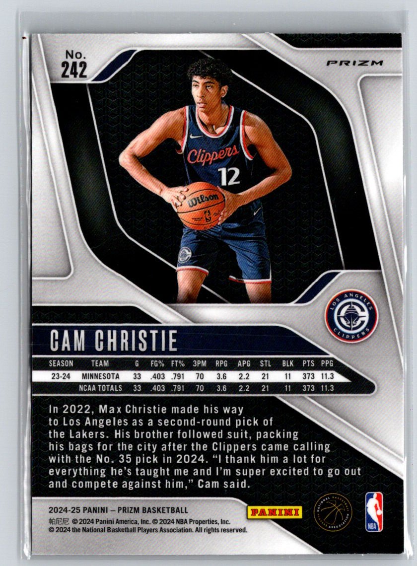 2024-25 Panini Prizm #242 Cam Christie Red Cracked Ice Q65