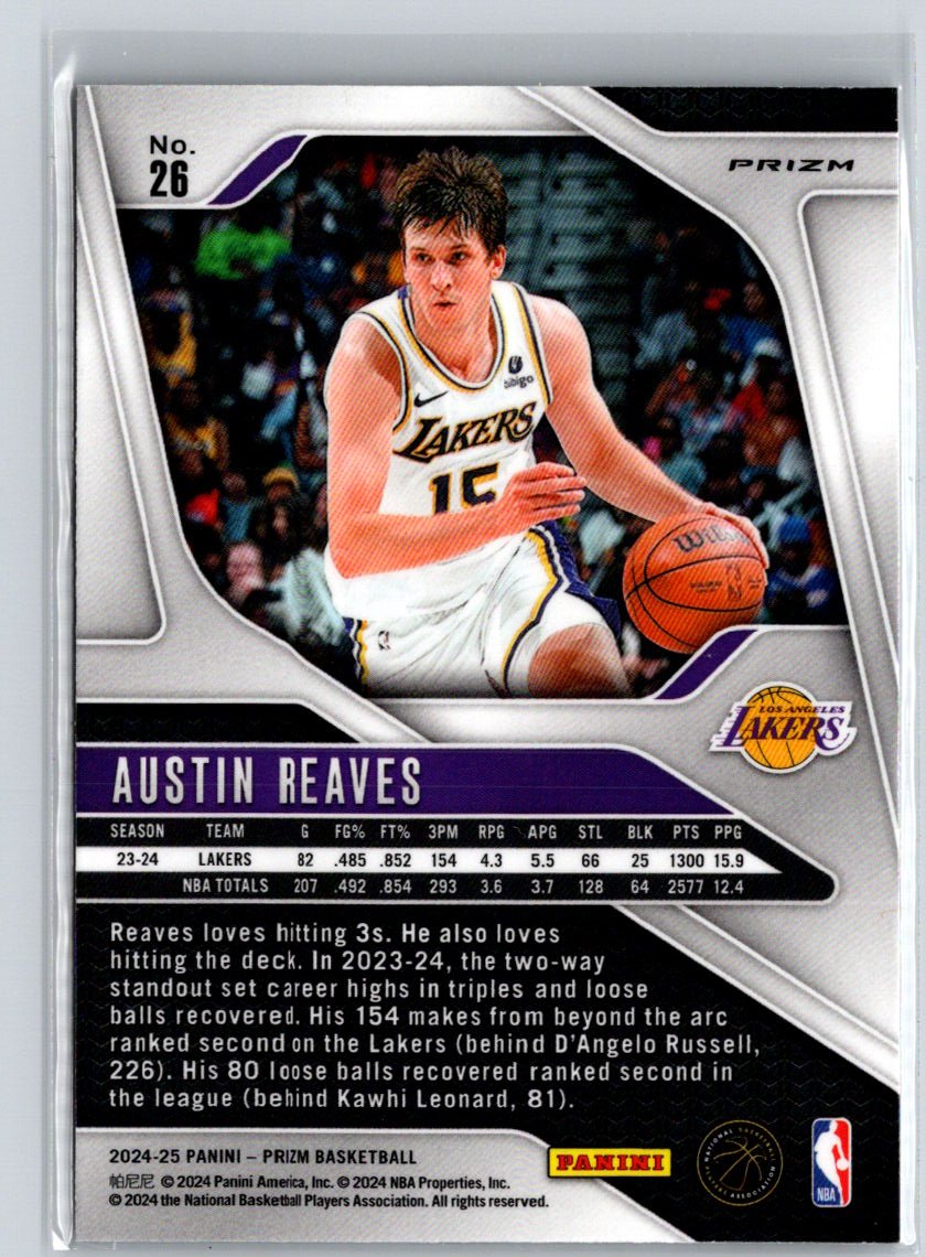 2024-25 Panini Prizm #26 Austin Reaves Prizms Ice Q65