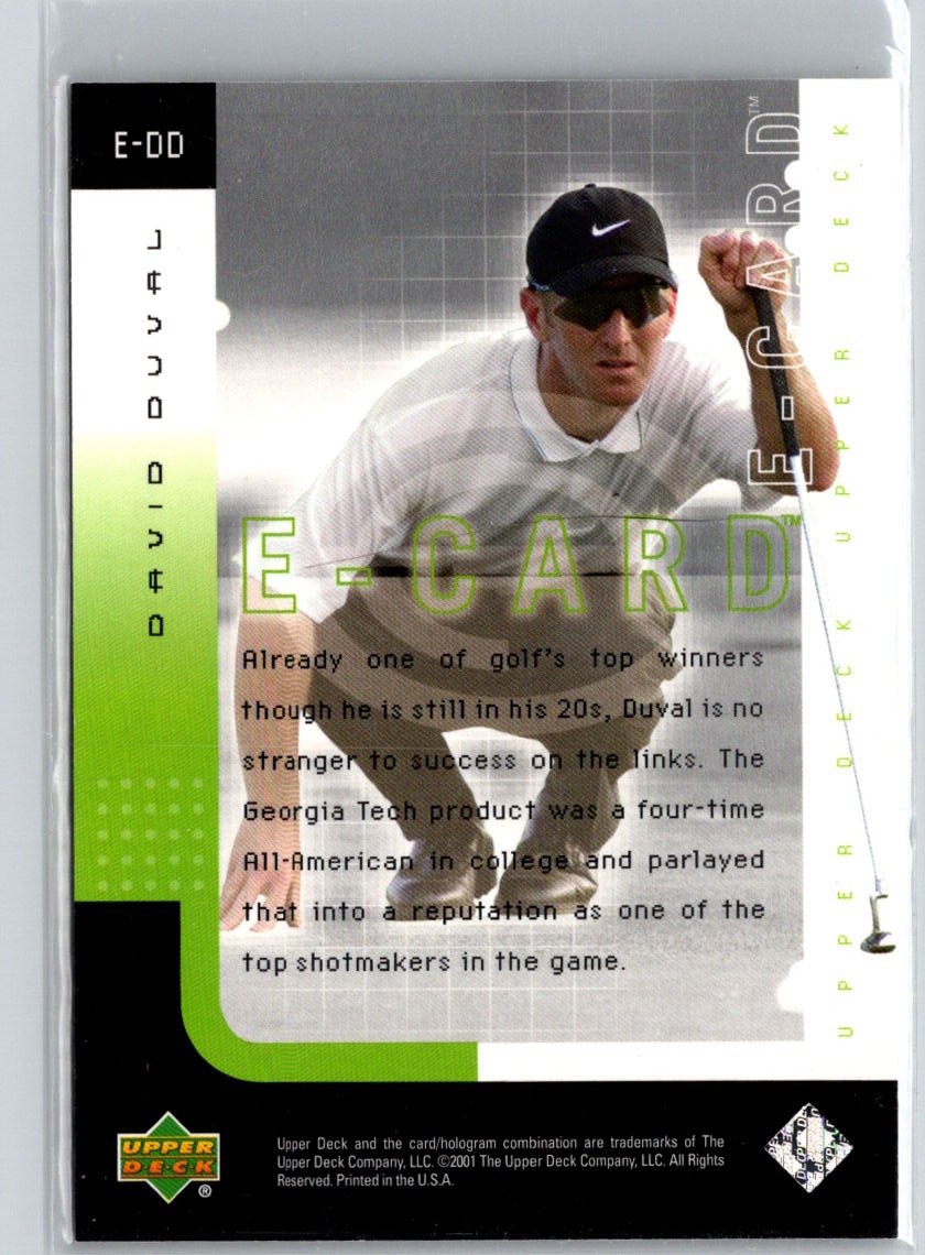 2001 Upper Deck #E-DD David Duval e-Card Q65