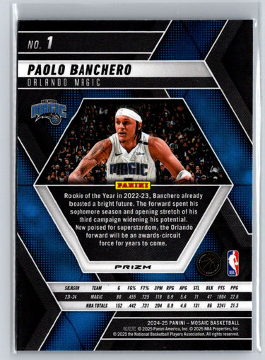 2024-25 Panini Mosaic #1 Paolo Banchero Reactive Blue Mosaic Q66