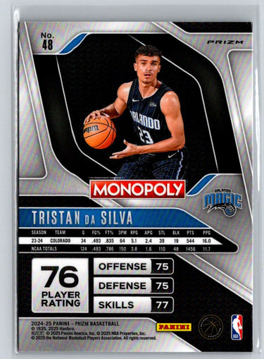 2024-25 Panini Prizm Monopoly #48 Tristan Da Silva Ice Prizms Q66