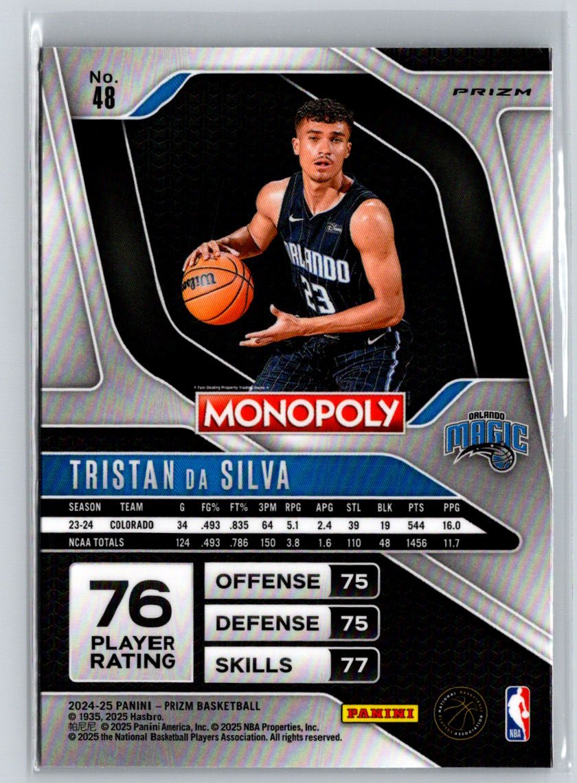 2024-25 Panini Prizm Monopoly #48 Tristan Da Silva Ice Prizms Q66