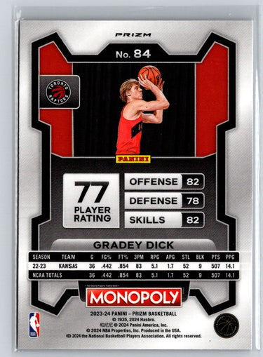 2023-24 Panini Prizm Monopoly #84 Gradey Dick Purple Q66