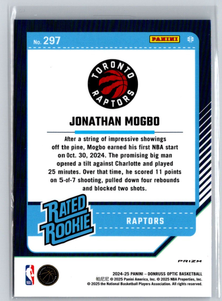 2024-25 Donruss Optic #297 Jonathan Mogbo Blue Velocity Q66