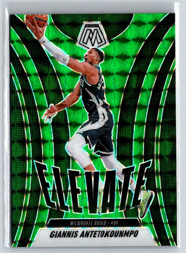 2024-25 Panini Mosaic #9 Giannis Antetokounmpo Elevate Mosaic Green Q66