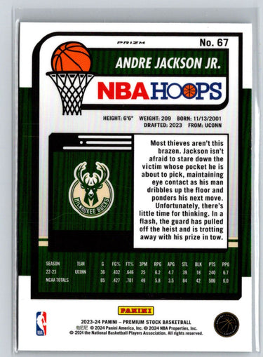 2023-24 Hoops Premium Stock #67 Andre Jackson Jr. Ice Q67