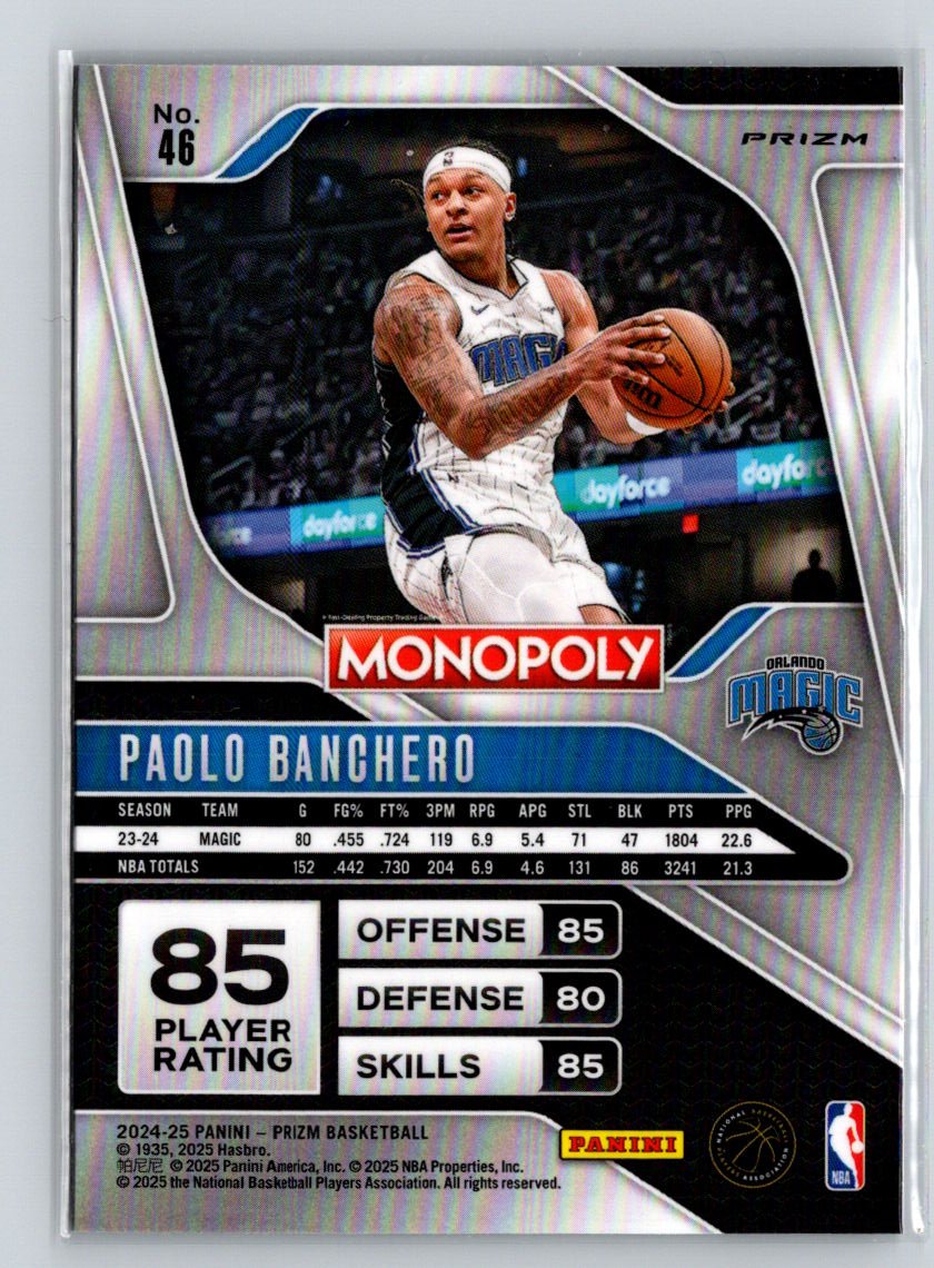 2024-25 Panini Prizm Monopoly #46 Paolo Banchero Ice Prizms Q67