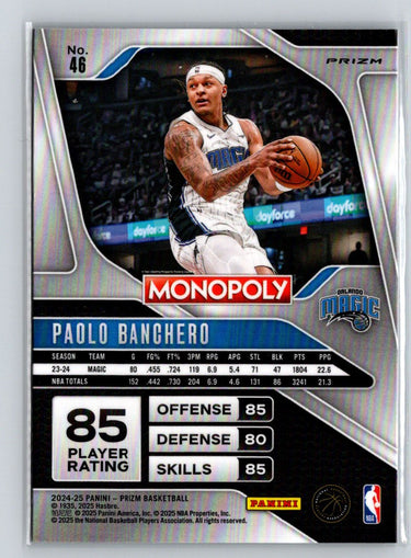 2024-25 Panini Prizm Monopoly #46 Paolo Banchero Ice Prizms Q67