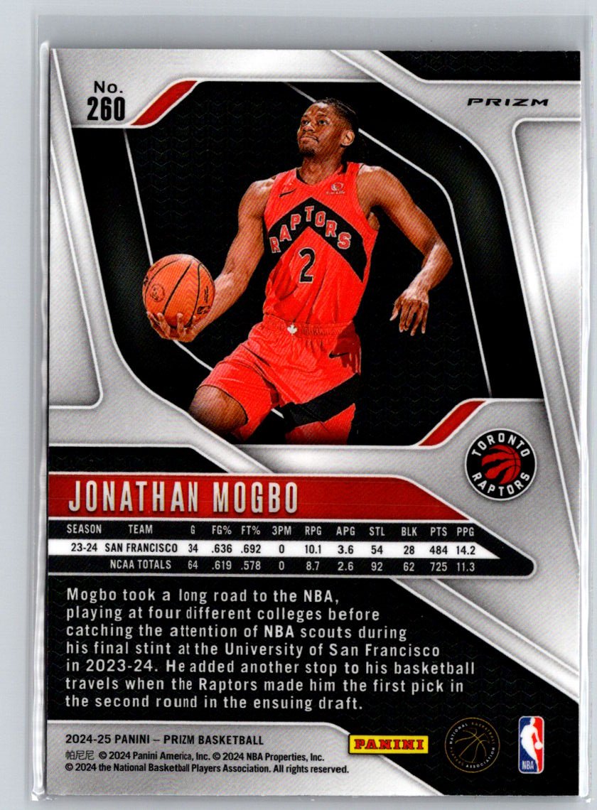 2024-25 Panini Prizm #260 Jonathan Mogbo Prizms Pink Ice Q67