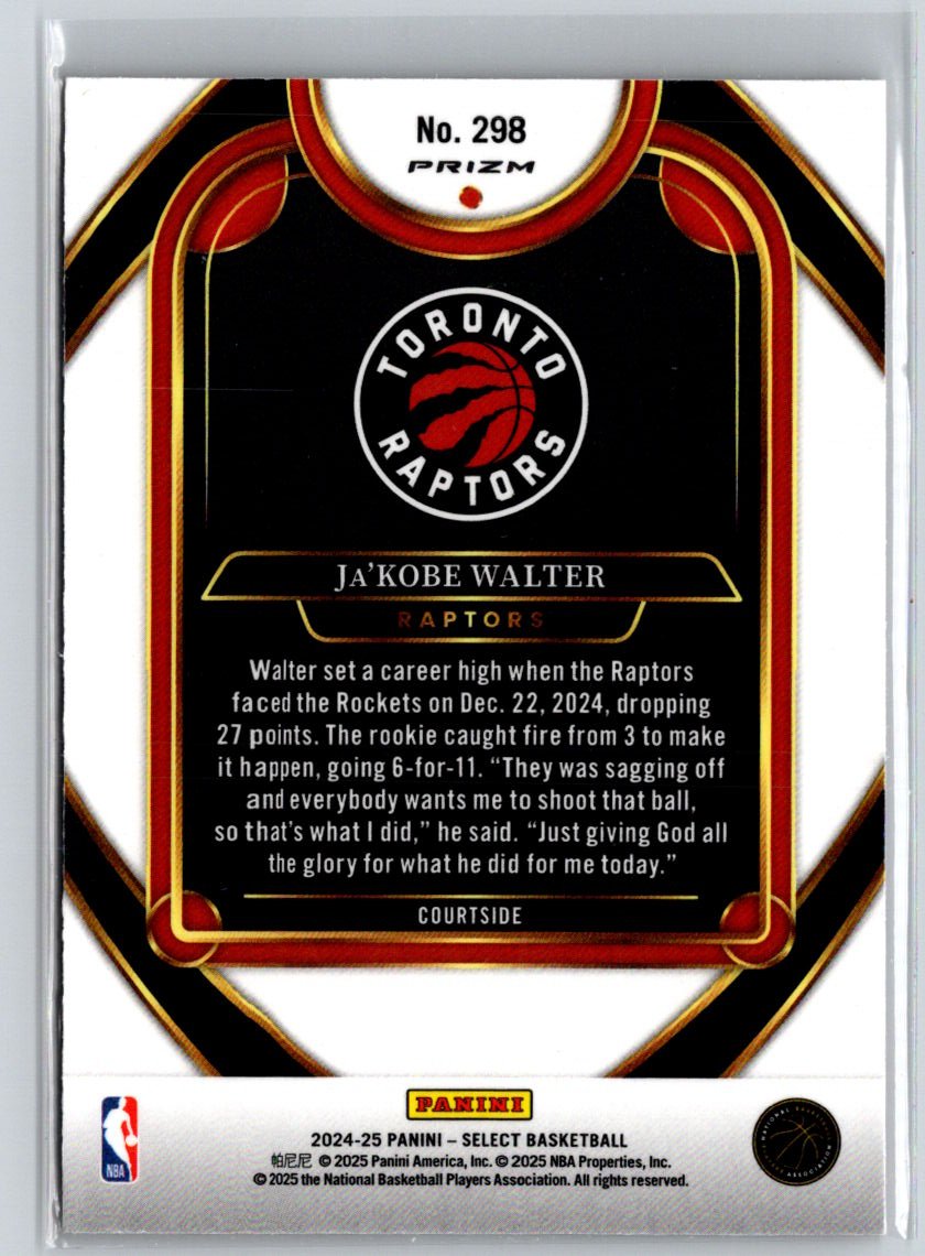 2024-25 Panini Select #298 Ja'Kobe Walter Red Cracked Ice Prizm Q67